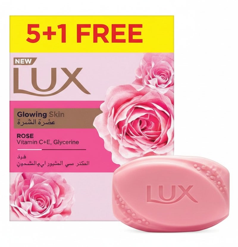 صابون لوكس سوفت تاتش روز، عبوة من 6 قطع، 120 جرام